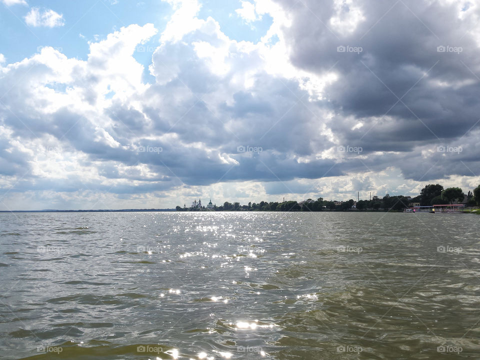 Sunbeams on the lake. Lake Nero, Rostov, Russia