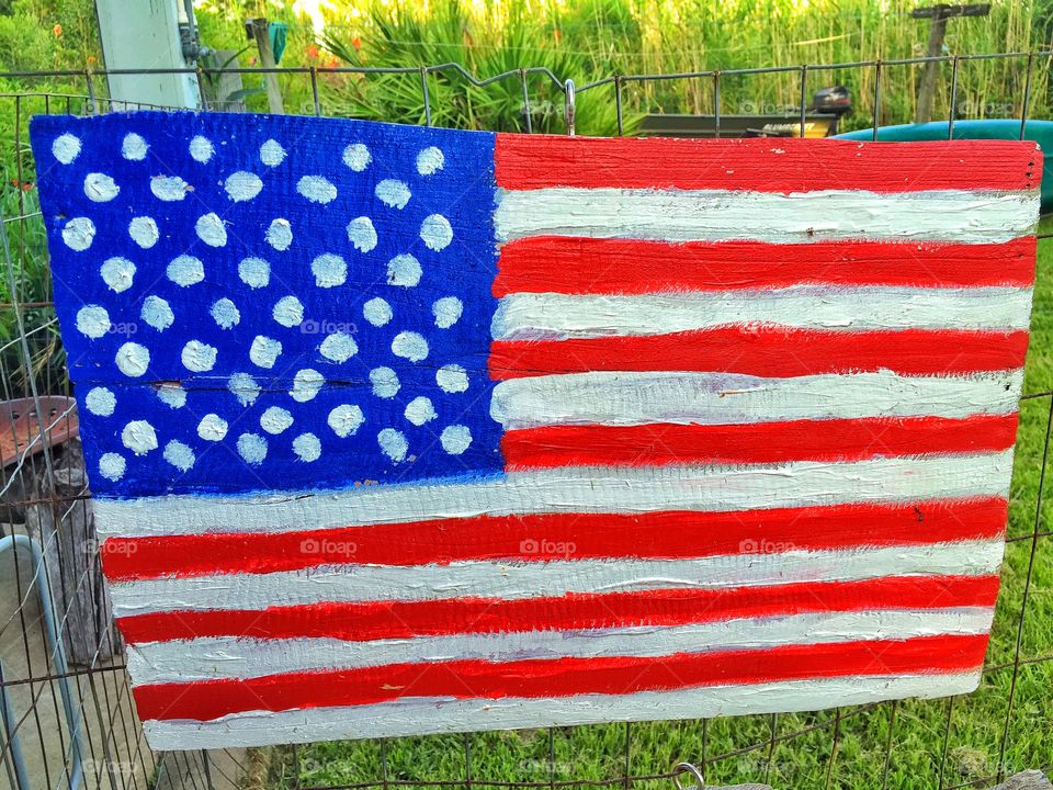 Painted American flag