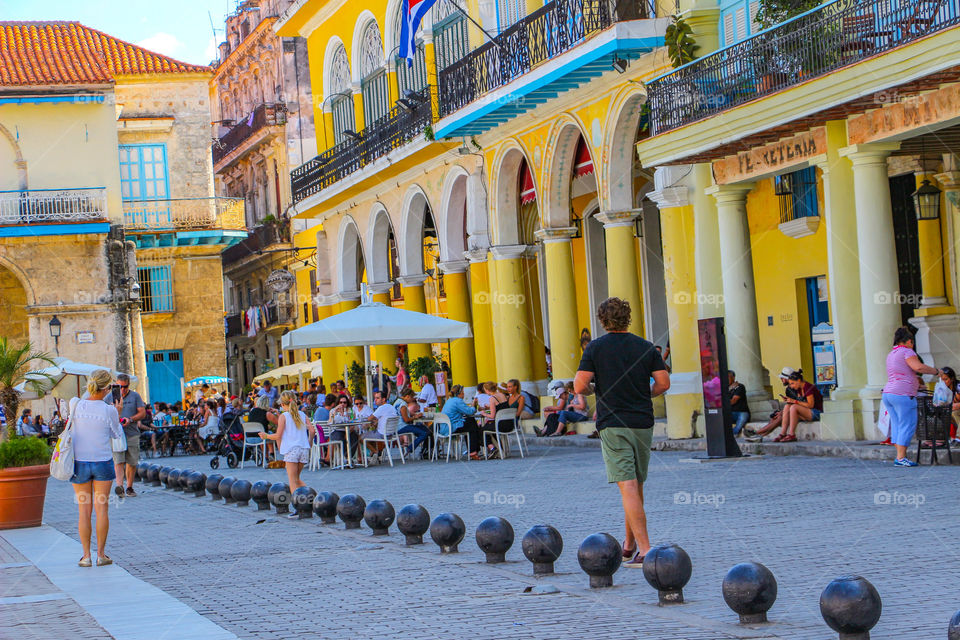 City square in old Havana Cuba 
