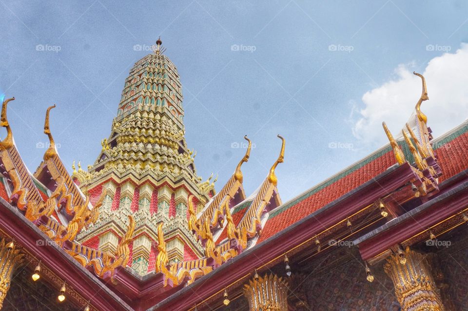 Majestic Rooftop. This is one of the majestic structures inside the Grand Palace in Bangkok.