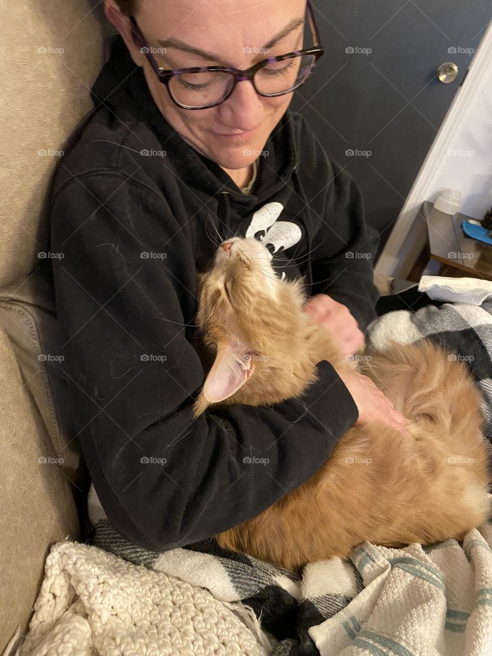 Mainecoon loves cuddling