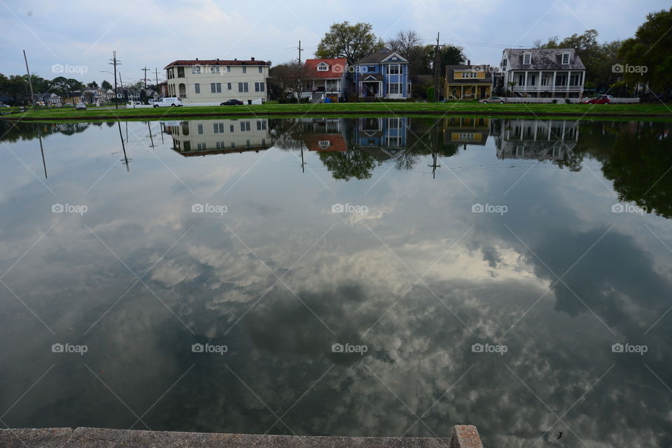 Reflections on a lake in New Orleans 