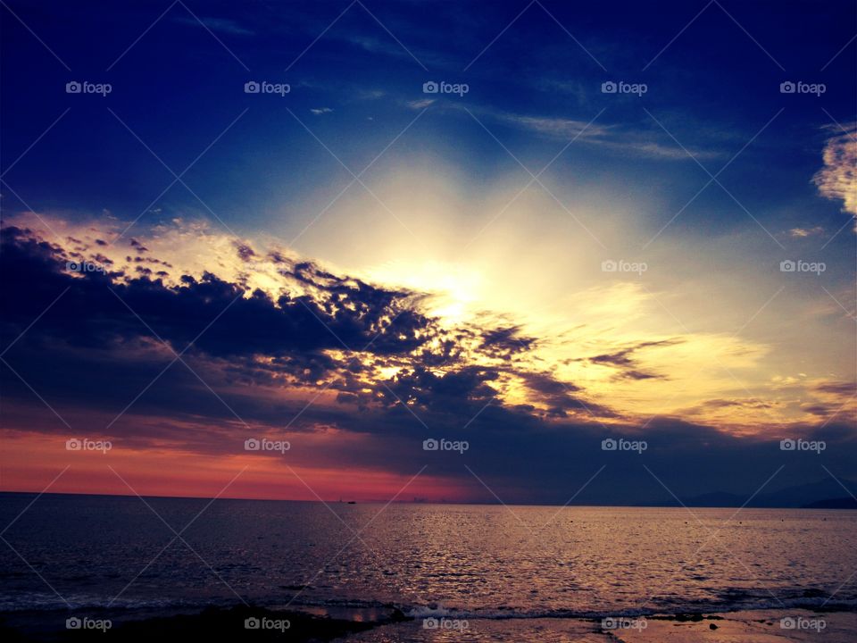 Dramatic sky over idyllic sea