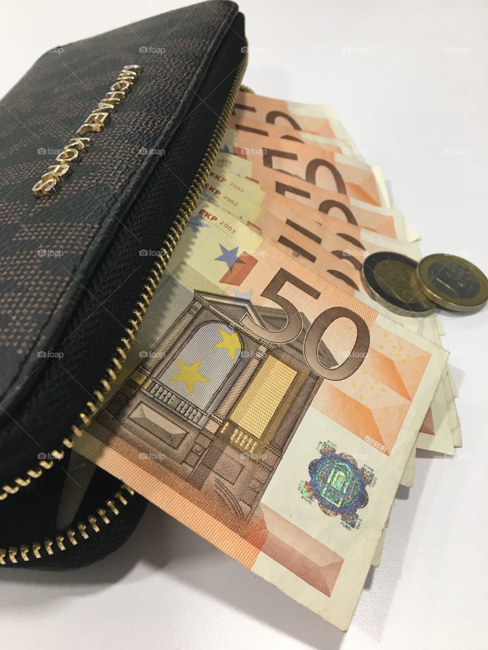 Wallet with euro cash