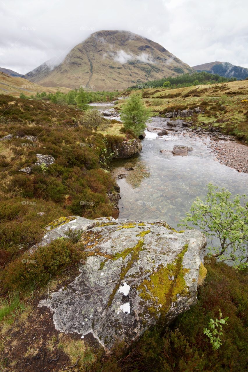 High angle view of a river