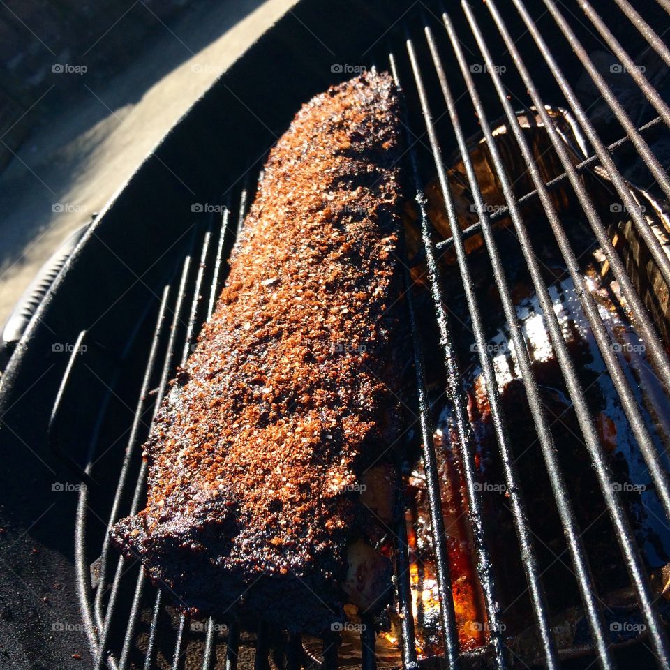 Applewood smoked baby back ribs. 