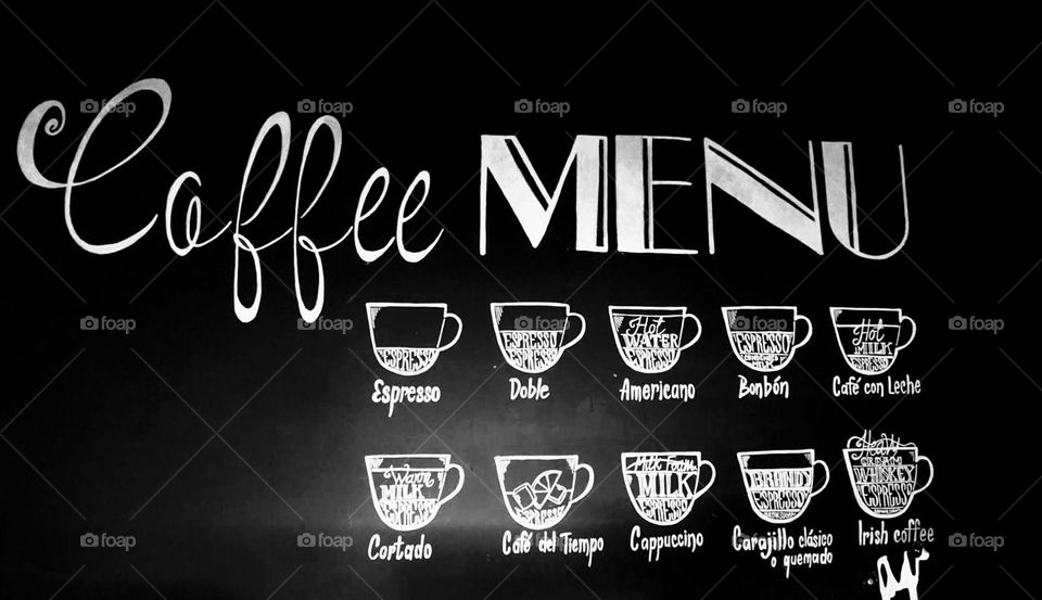 Menu#coffee#blackboard