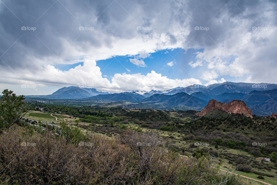 Cloudy view of mountains in Colorado. 