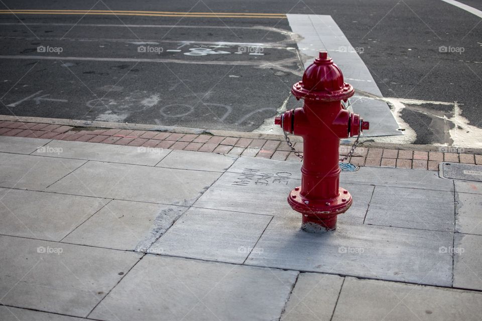 Fire hydrant on sidewalk near street intersection with the phrase “One Race Human” etched into the cement next to it.