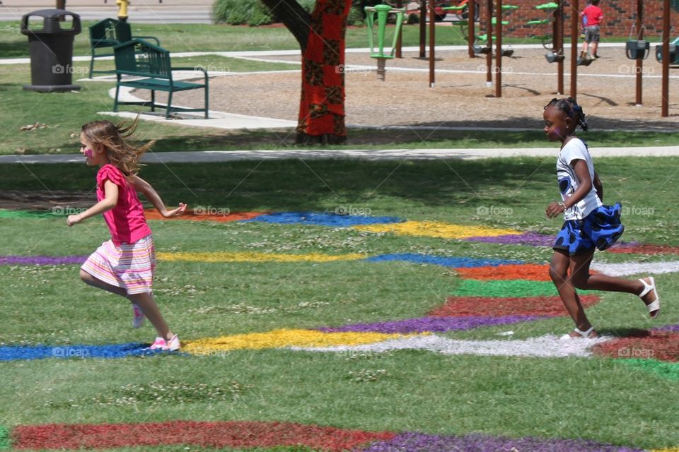 Girls plaing Candyland 