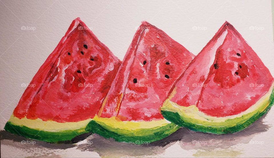 watermelon art pintura hecha por mi hace unos meses  sandías en pleno verano  arte pop original