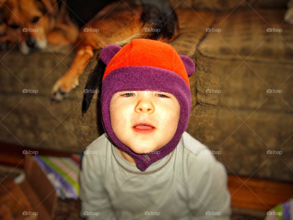 Boy In Winter Hat
