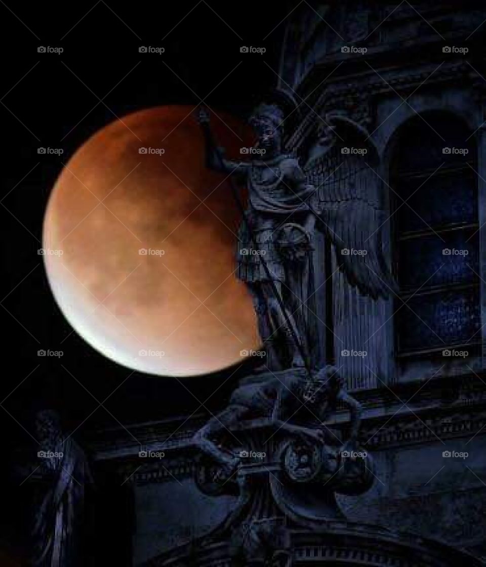 Šibenik city  from Croatia statue sv.Jakov moon