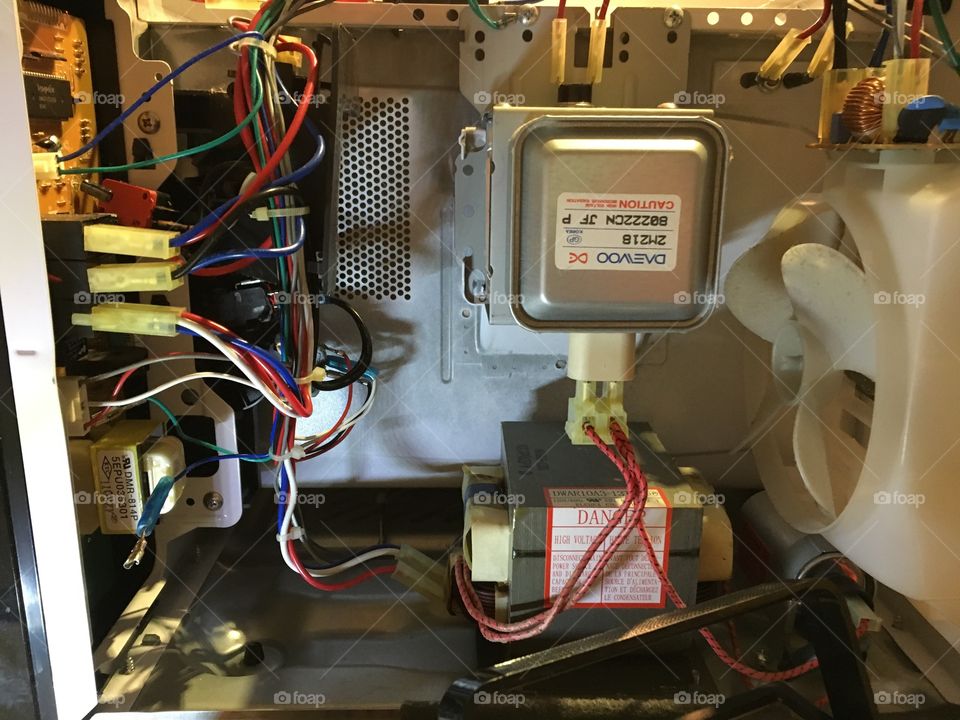 Inside of a microwave