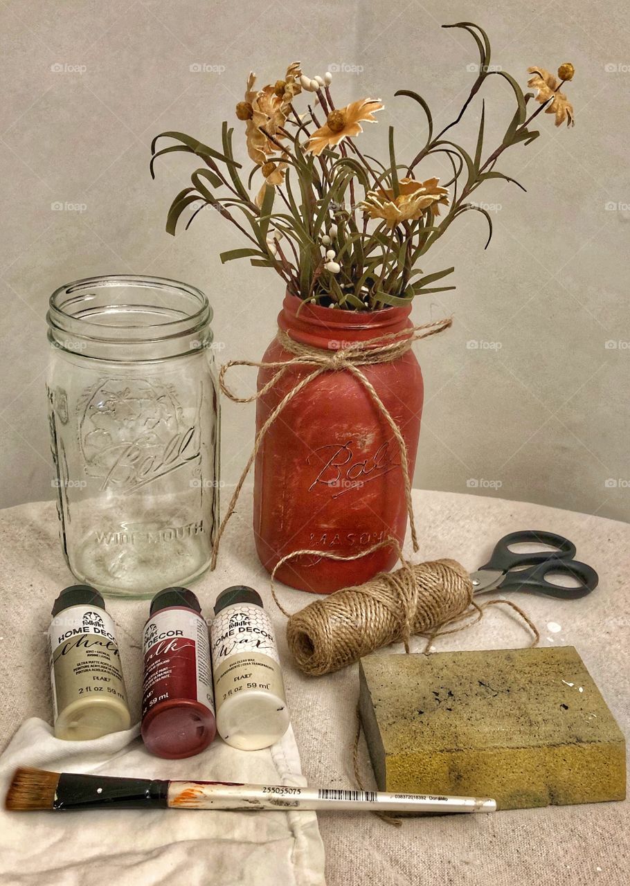 Chalk painting  mason jars , one of my favorite crafting hobbies 