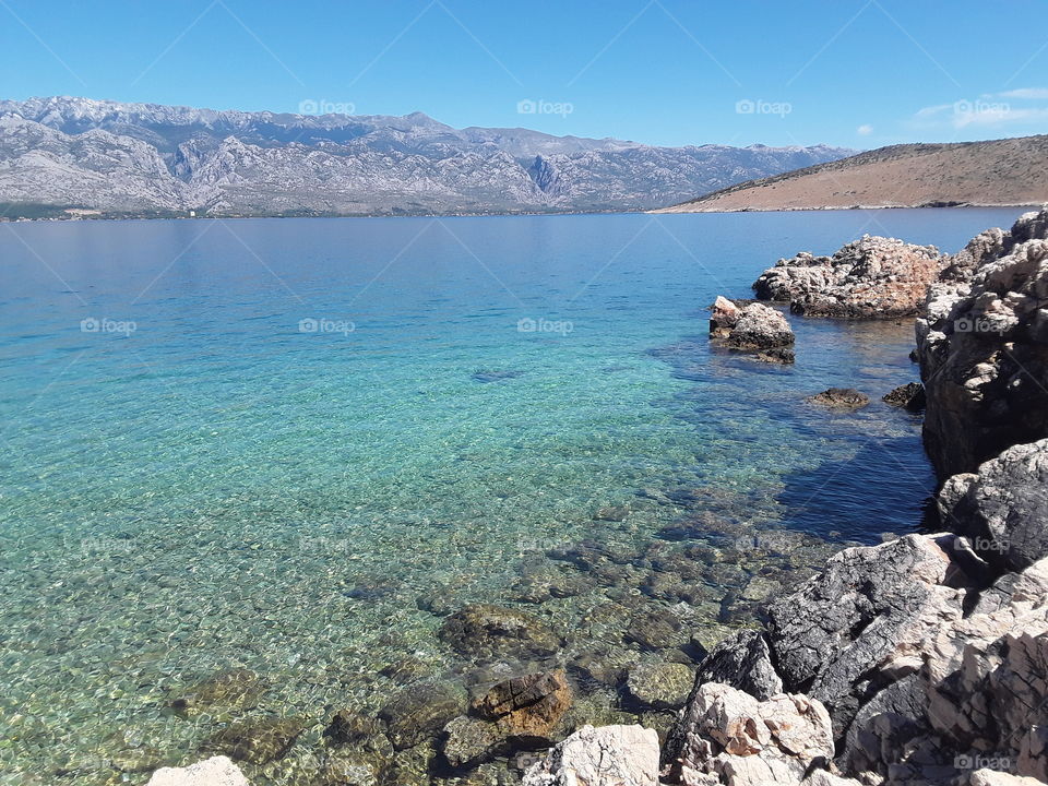 Clean sea on the Island of Pag