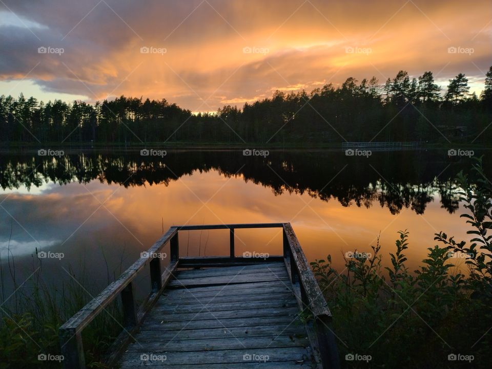 Swedish nature, lake reflection