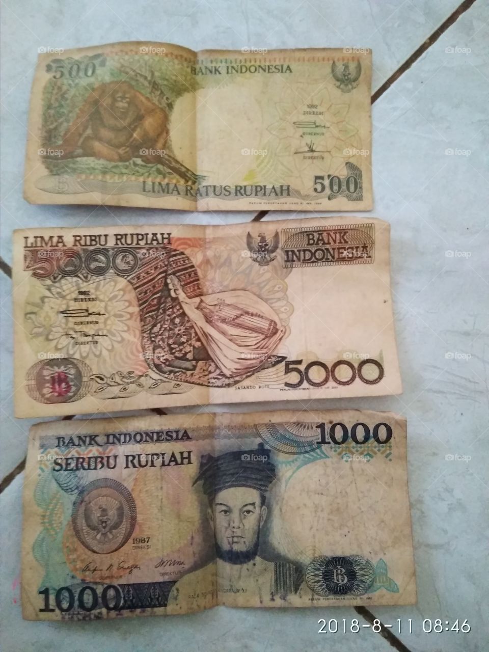 uang indonesia taun 92 dan 87