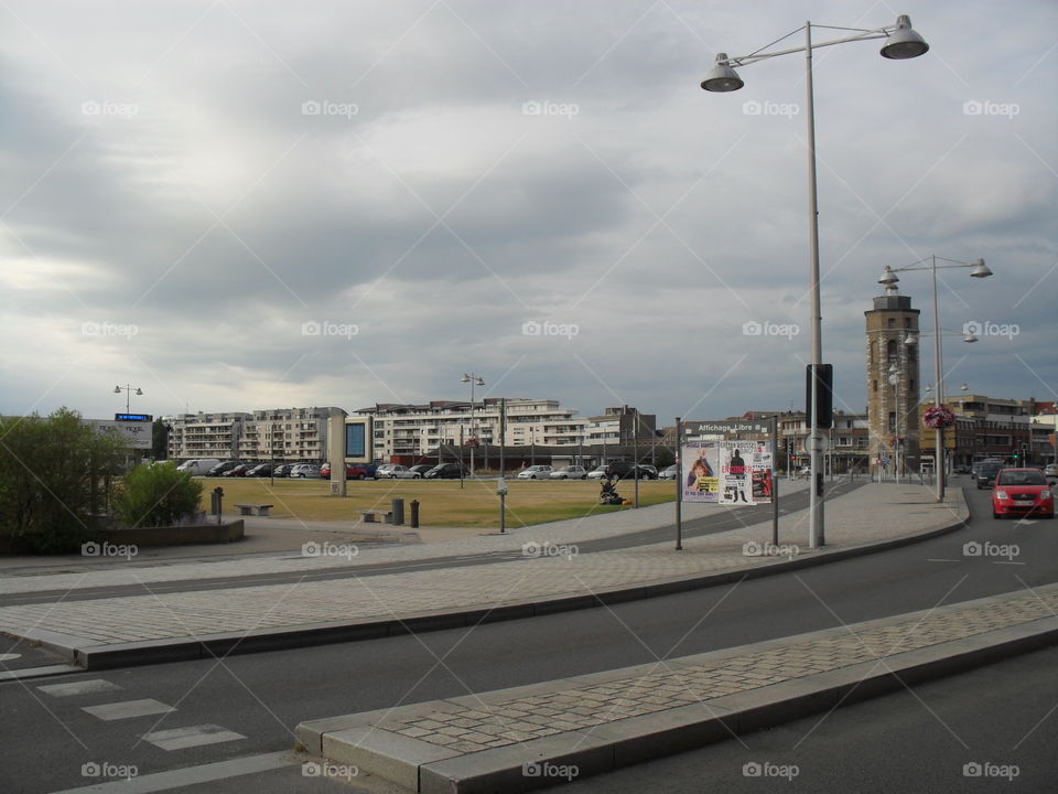 # Street view# Dunkirk# France# street light#