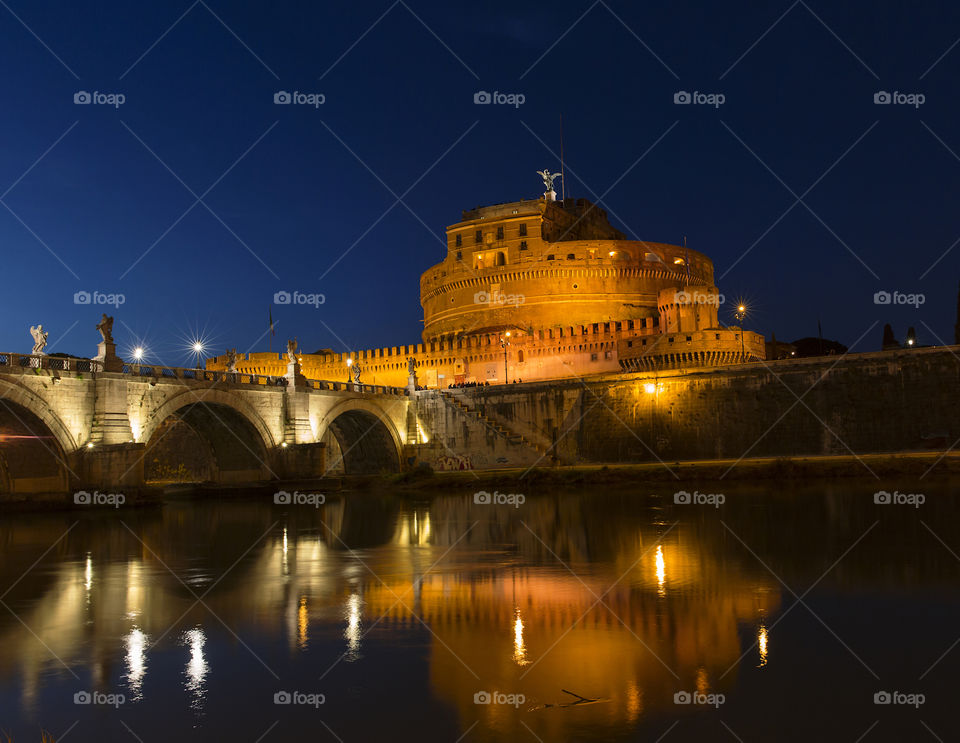 Castle Sant'Angelo at dusk. Rome