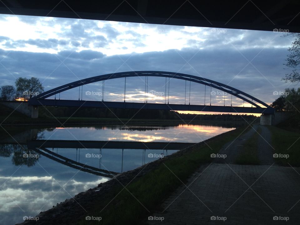 A bridge at a sunset. This was taken on one of my walks in Germany, on my exchange year. 