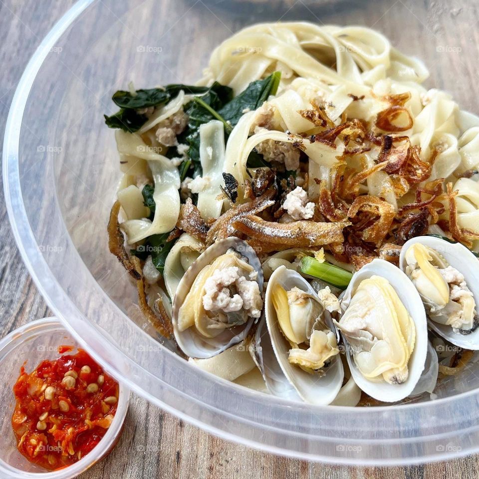 Seafood lala ban mian local hawker food 