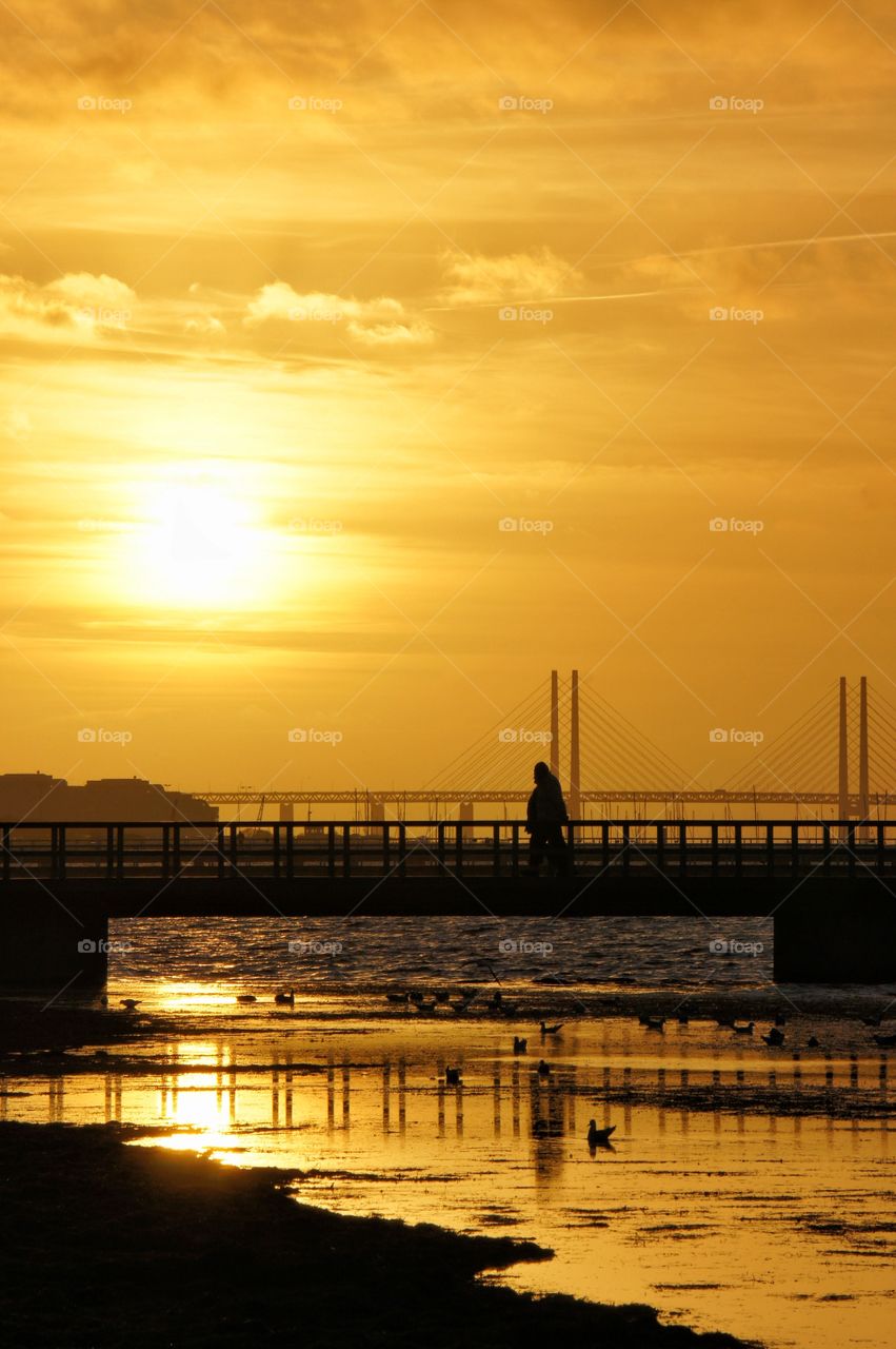 Öresundsbron in sunset