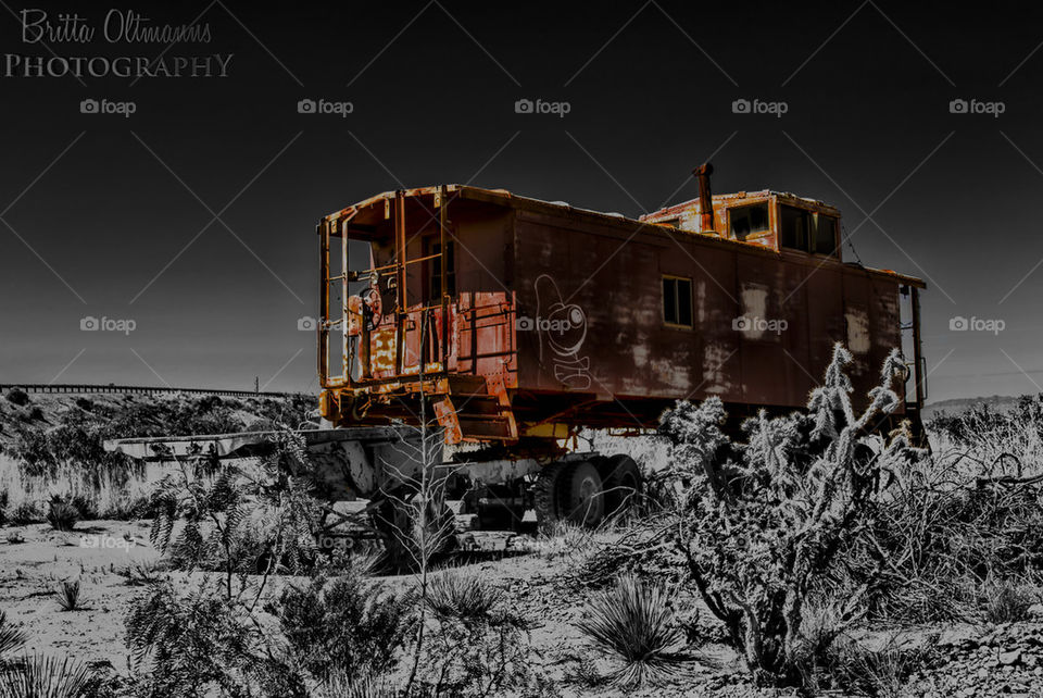 rusty old train in the middle of nowhere