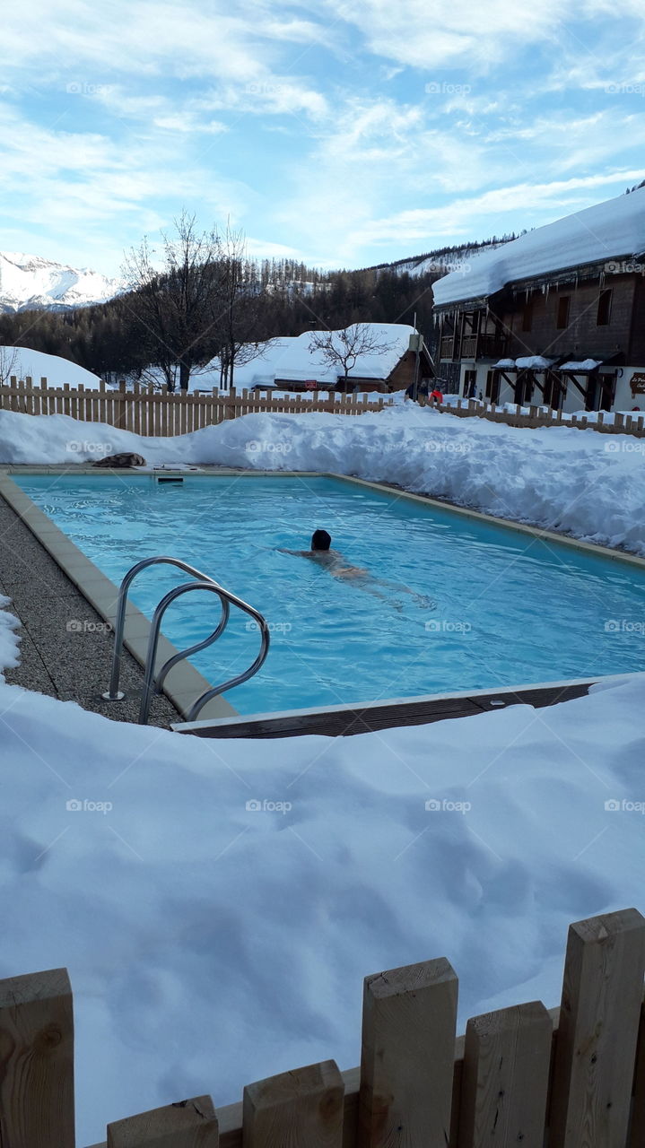 swimming pool in the snow