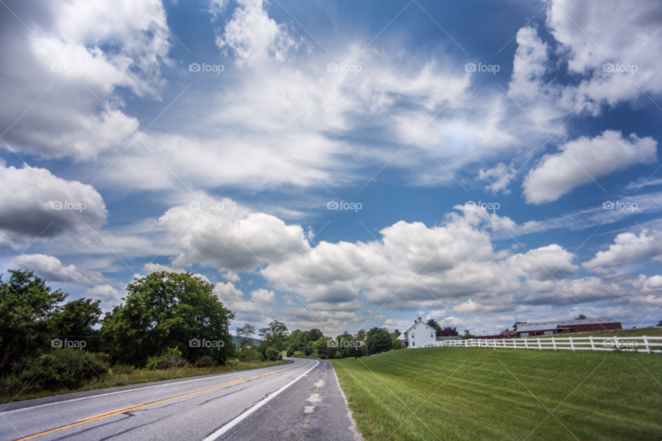 pennsylvania nature clouds road by stockelements