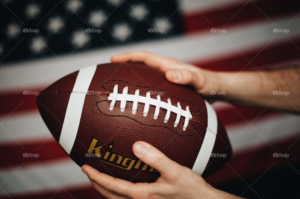 american football, ball, fans