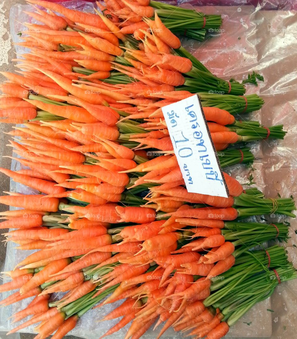Baby carrots at the market