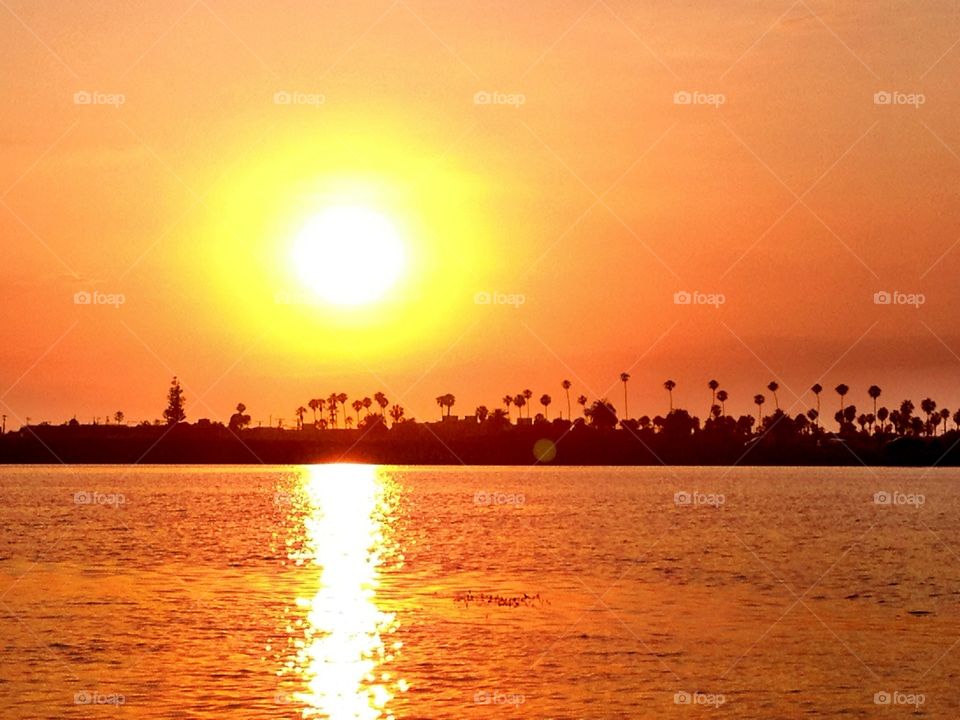 Perfect sunset. San Diego California Mission Beach sunset
