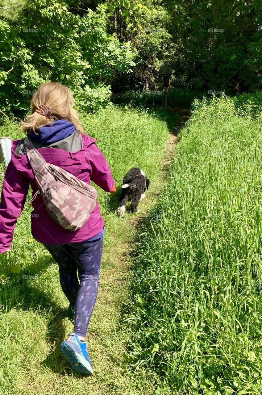 Walking the trails at the Fletcher Wildlife Garden.