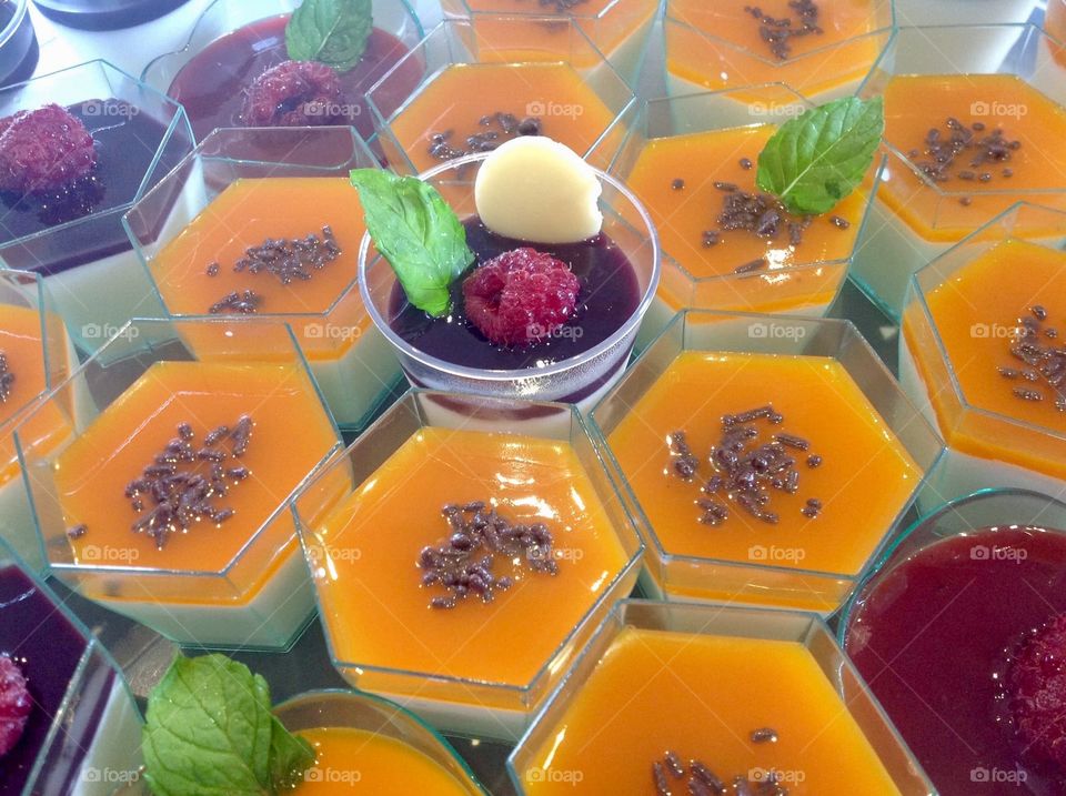 Panacotta with fruit coulis - gourmet