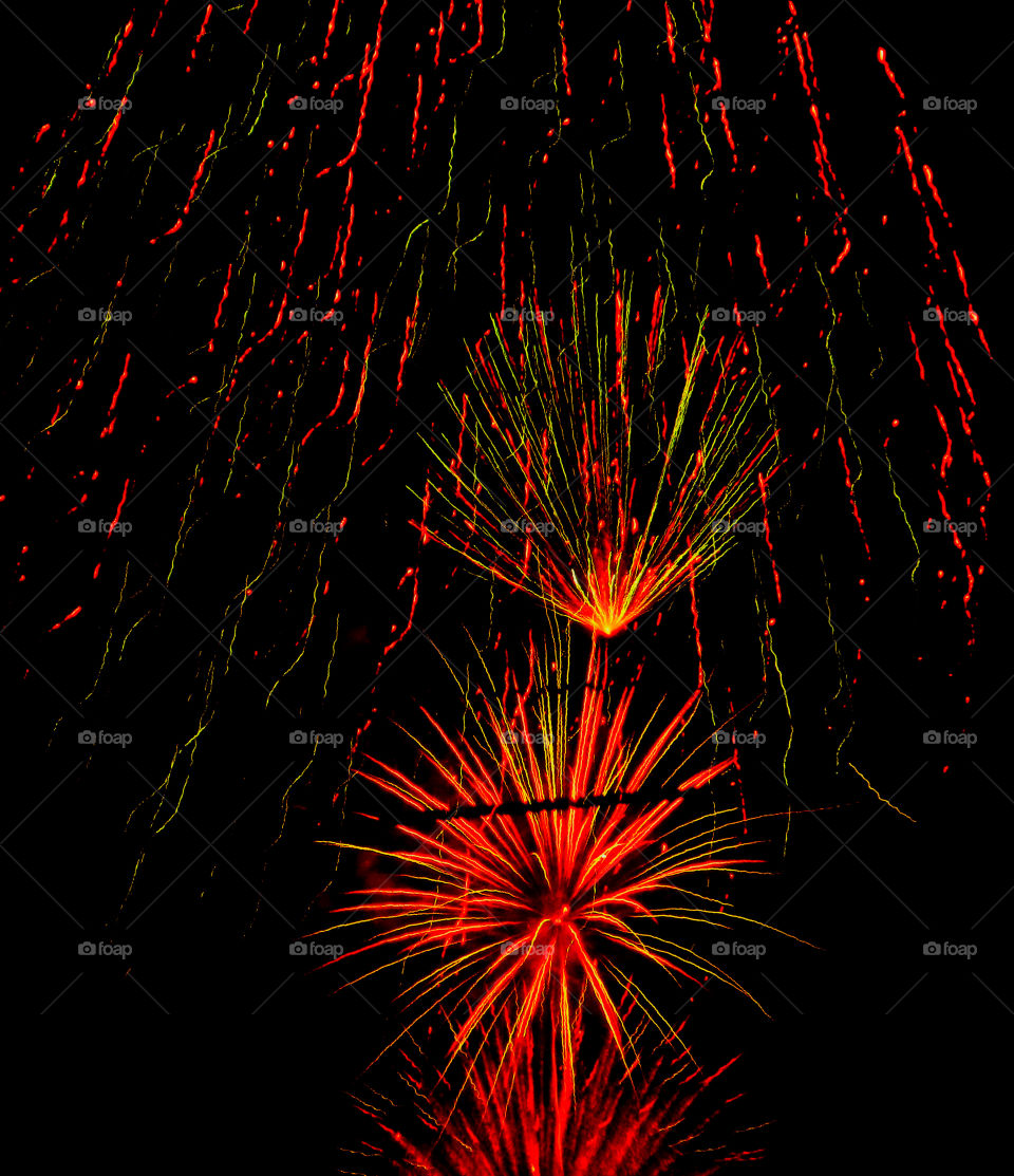 Fireworks display at night