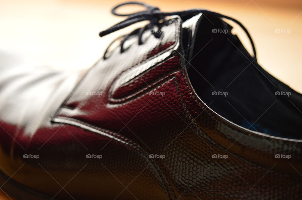 Brown leather shoe