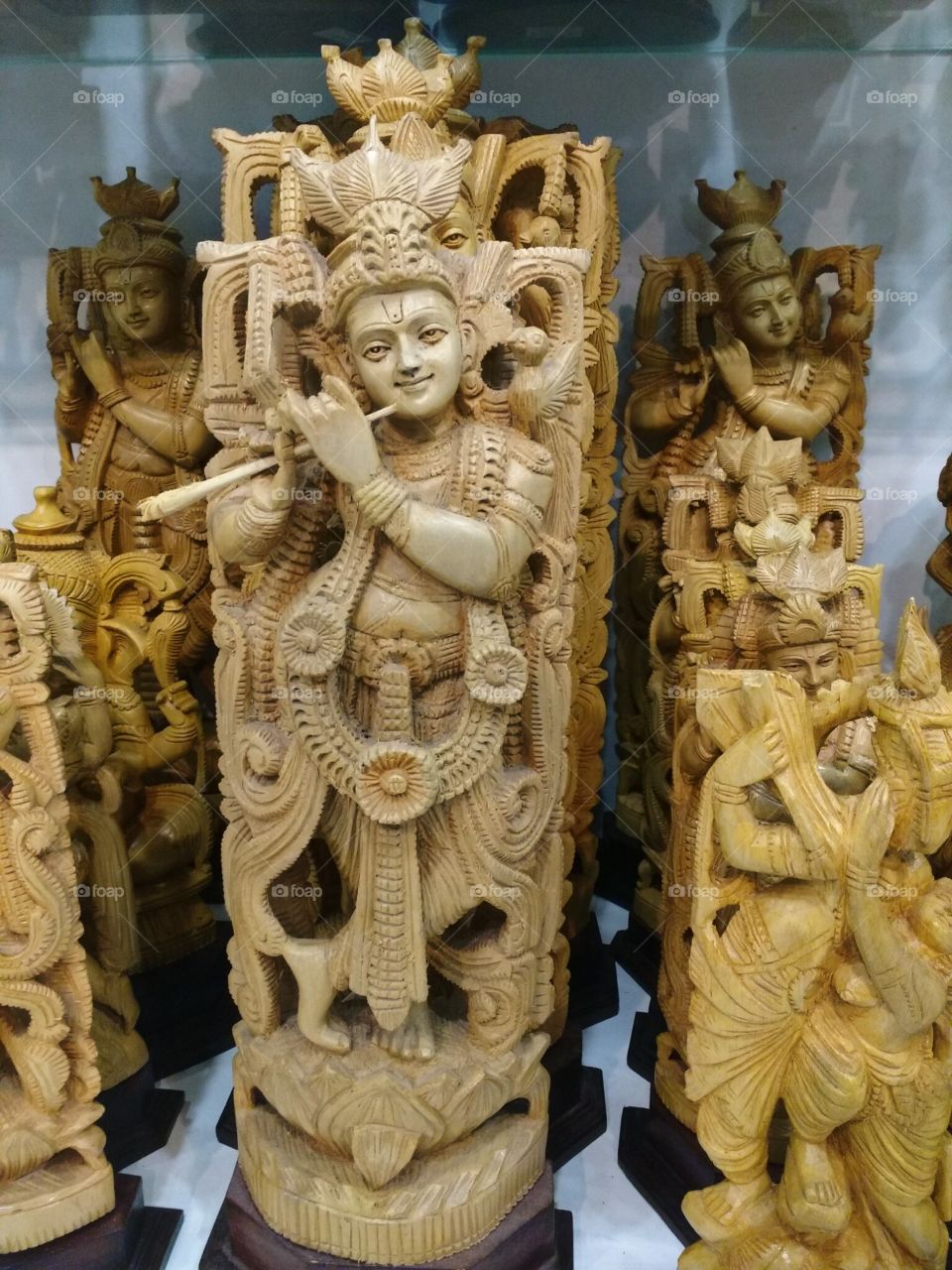 Sree krishna - wooden statue