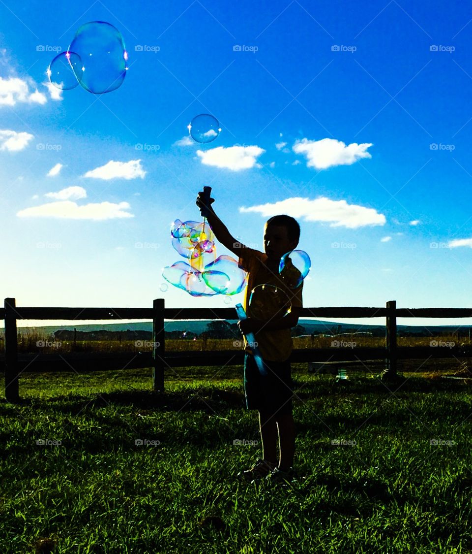 Boy with bubbles 