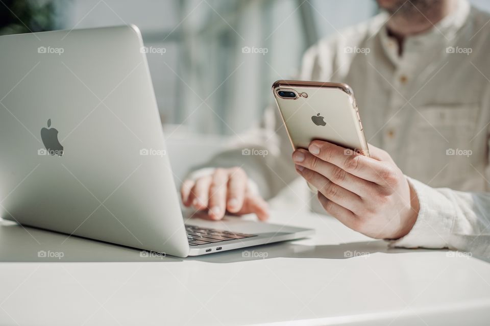 male businessman doing a business project