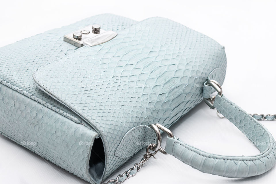 Fashion luxury snakeskin python handbag.
