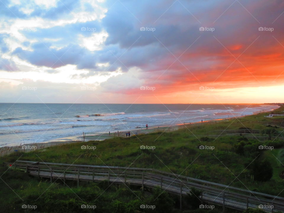 Sunset Sky. Beach sunset near Charleston