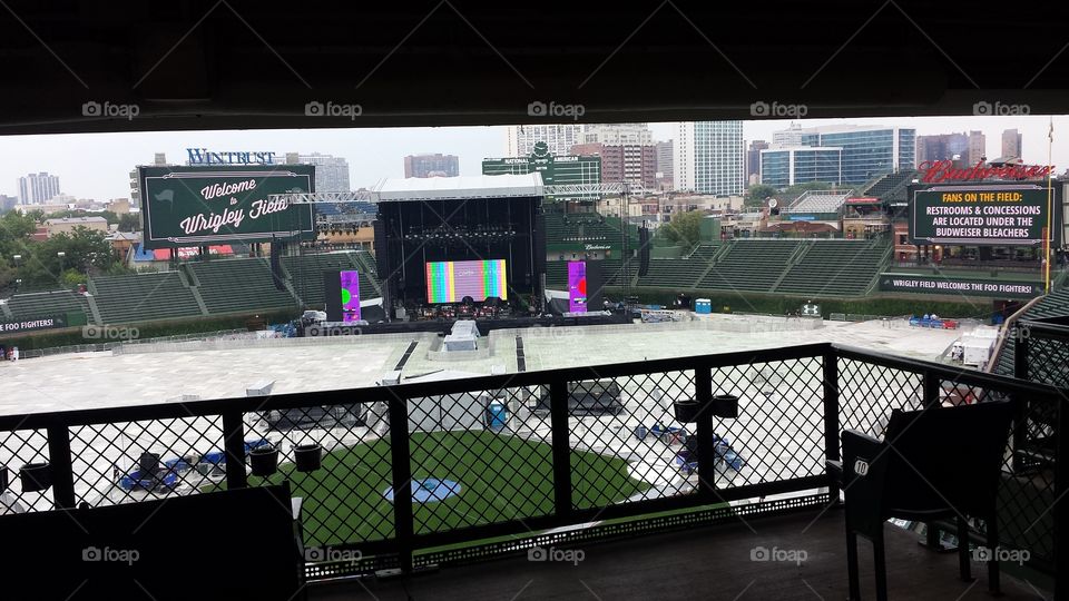 Wrigley Field stage set for Foo Fighters concert