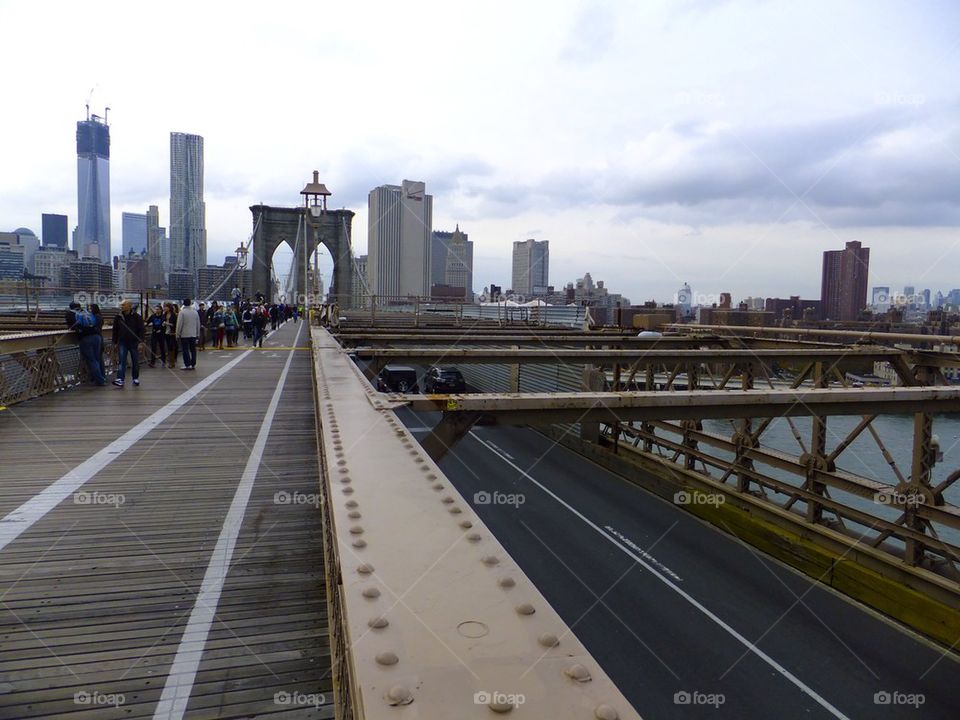 NEW YORK CITY BROOKLYN BRIDGE VIEW OF THE NYC