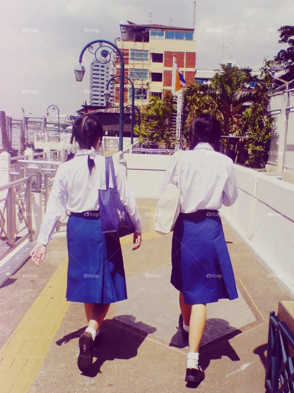School girls in Bangkok. 