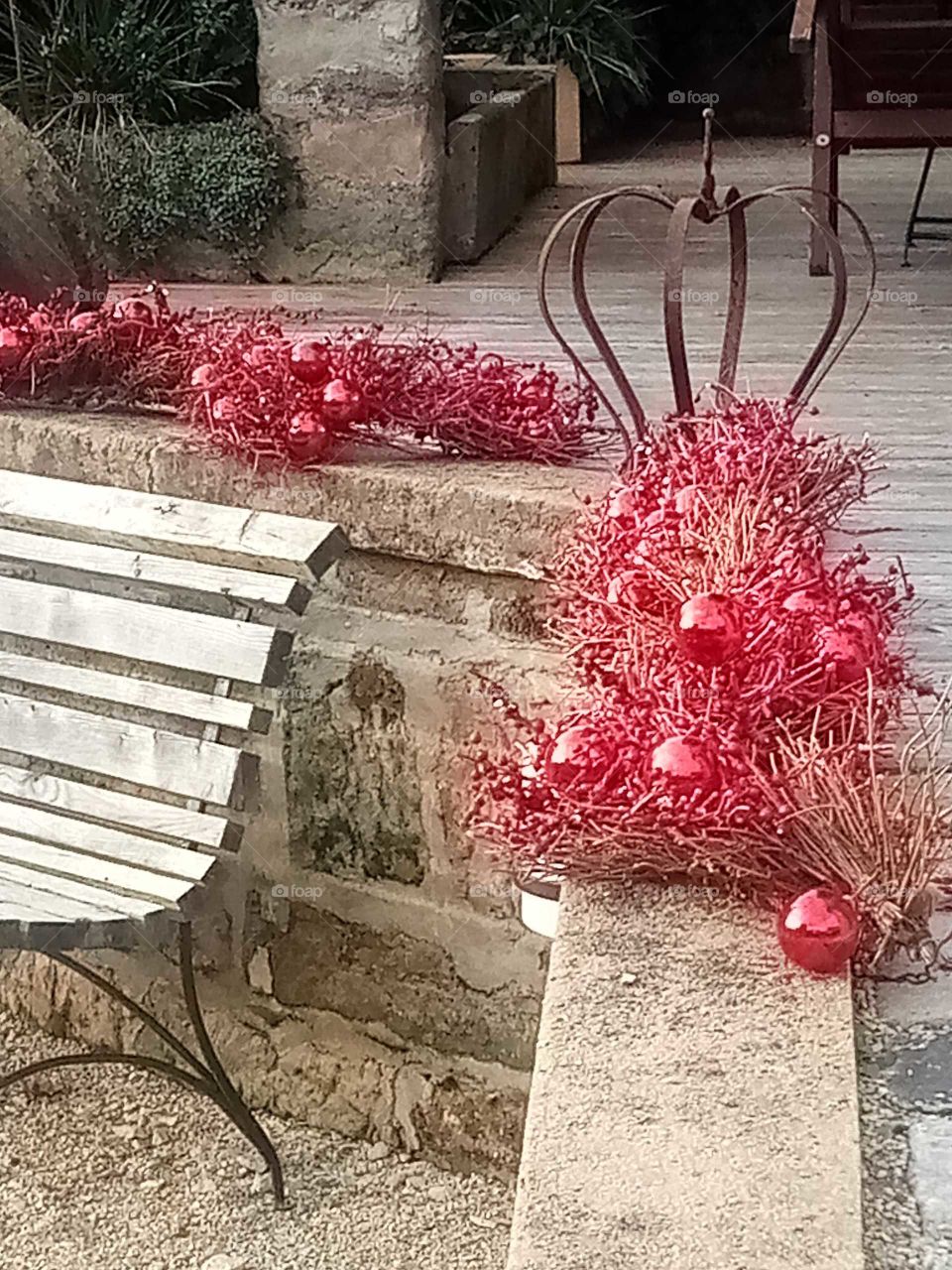Weihnachts Deco ohne großen Schnickschnack,die Farbe Rose' der Kugeln beruhigend und edel