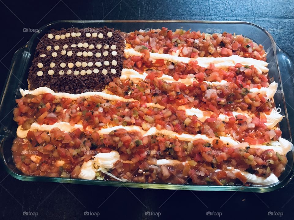 Homemade Chips dip for 4th of July celebration at home