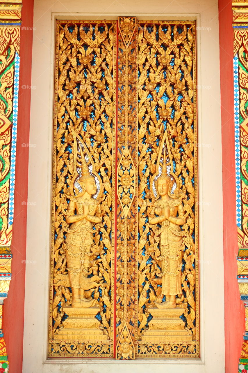 Art window. Window of Thai temple