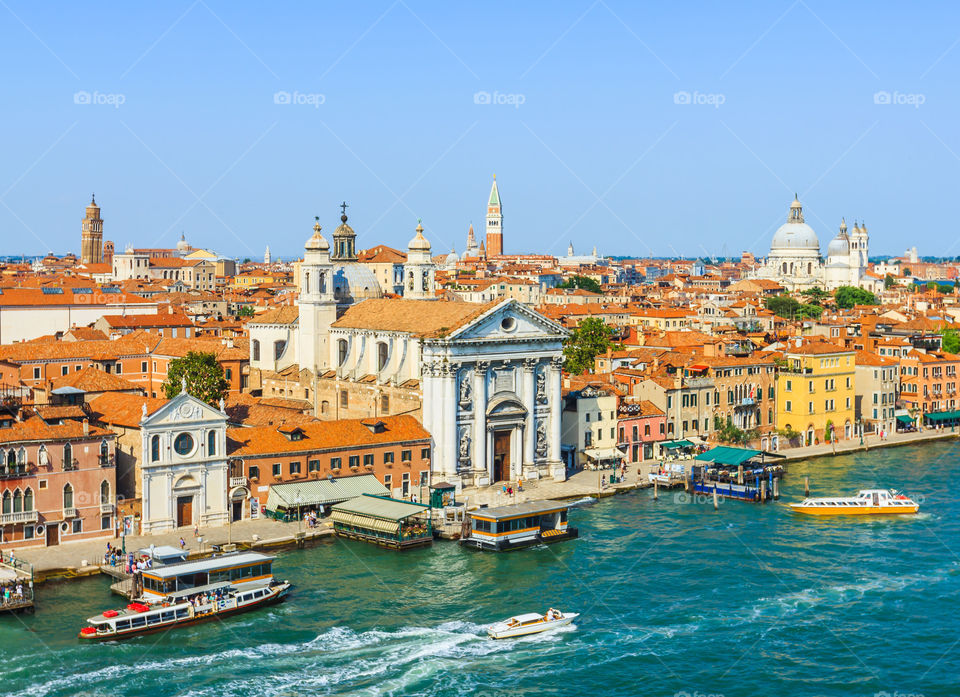 High angle view of city in Venice, Italy