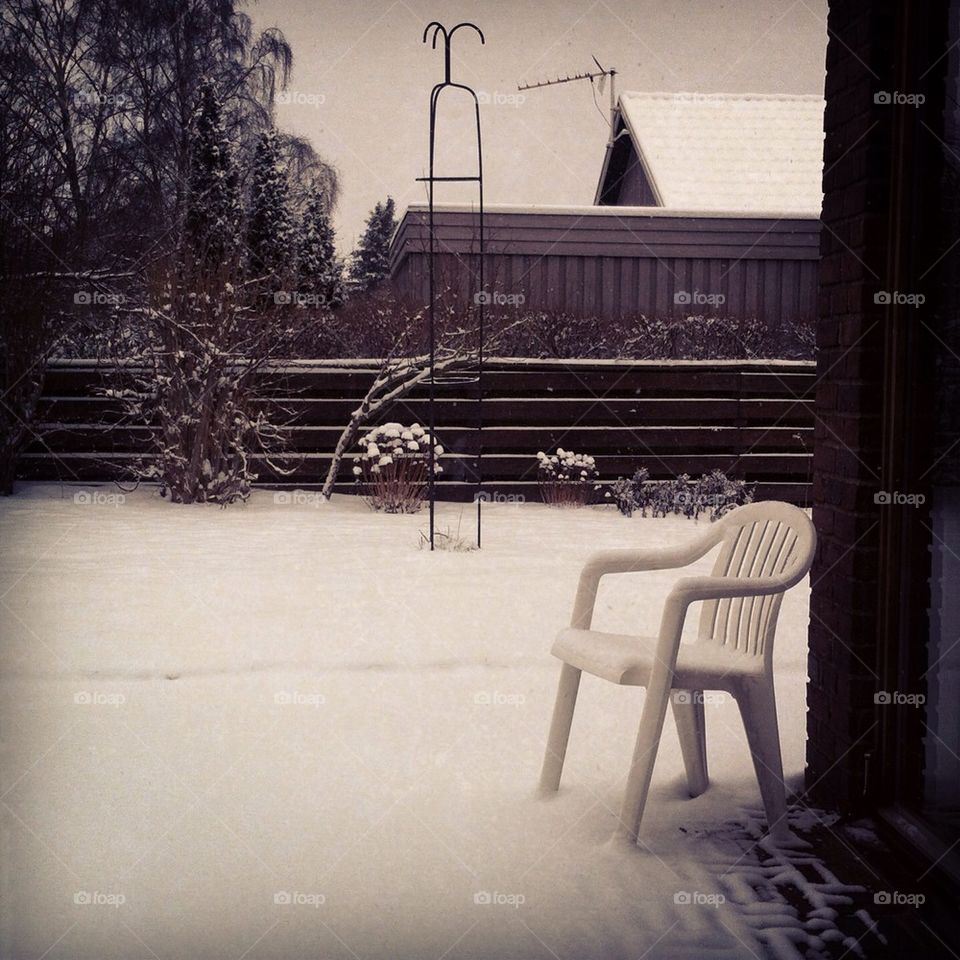 Snowy chair